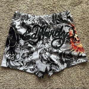 Ed hardy full print jersey shorts RARE Y2K